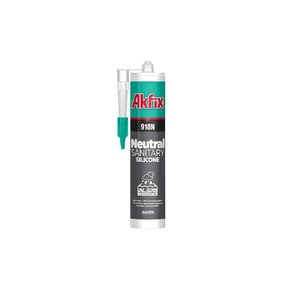 Akfix 905N Clear 100% Silicone Caulk for Construction and Building (12x10.5 fl.oz.) - Solvent-Free, Low Odor, UV & Water Resistant, Fast Curing, Paintable, Flexible Silicone Sealant | Clear, 12 Pack