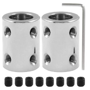 BokWin 2 Pcs Bore Rigid Coupling Set 5mm to 8mm Shaft Coupler Connector Stainless Steel Coupler Rigid Couplings for 3D Printers Motor Accessories