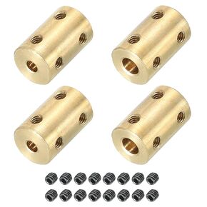 PATIKIL Shaft Coupler Connector L22 x D14 7mm to 7mm Bore Rigid Coupling Motor Shaft Joint Connector with Screw for 3D Printers 4Pack