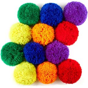FLYIO 12-Pack Soft Fleece Balls Large 4-inch Dodgeball Playground Balls, Rainbow Pack Size for Dodge Ball, Handball, Camps and Schools Blue,Green,Orange,Purple,Red