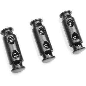 50pcs Cord Lock Ends 3mm Double Hole Fastener Slider Rope Clip Spring Clamp Stopper For DrawStrings Paracord Bag Elastic Rope Parts