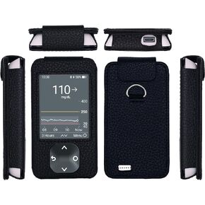 SNK Dexcom G7 / G6 Receiver Fitted Leather Case W/Screen Protector & Lanyard (Purple)