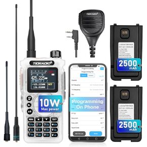 (2 Gen) TIDRADIO TD-H8 Ham Radio 10W High Power Dual Band Two Way Radio,APP Programmable, Long Range Walkie Talkies Full Kits with 2500mAh Large Battery (2pcs),USB-C Charger & Speaker Mic，Green