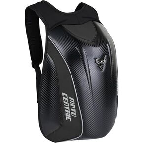 Motorcycle Backpack Waterproof Large Capacity Carbon Fiber Rider Backpack Hard Shell Reflective Motorbike Travel Suitcase Light Version (Black)