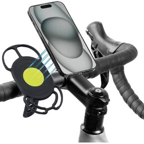 Bone Magnetic Universal Bike Phone Mount Handlebar, Phone Holder for 4.7-7.2" Phone,- Ultra Light Silicone Bike Phone Holder for Cycling and Indoor (Bike Tie 4 Magnetic)