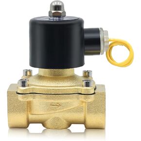 Triumilynn 1" Electric Solenoid Valve 110v/115v/120v AC Brass Electric Air Water Gas Diesel Normally Closed NPT High Flow Black