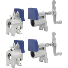 WORKPRO 2-Pack 3/4'' Pipe Clamps, Wood Gluing Pipe Clamp Set with H-shaped Feet, Lightweight Cast Aluminum Quick Release Wood Clamps for Woodworking, Carpentry, Home Improvement, and DIY Projects