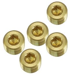 AIGO JNS Brass Pipe Fitting, Hex Counter Sunk Plug, Male Pipe (3, 1 Inch)
