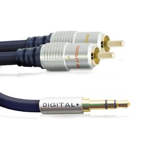 CableMountain 3.3FT RCA to 3.5mm Cable - Gold Plated Male-to-Male 2 RCA to AUX Cable | 3.5mm to RCA Cables for Turntable, TV, Speakers and HDTV