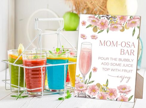Blush Pink Momosa Bar Sign,Blush Pink Baby Shower Sign,for Baby Shower,Gender Reveal Party,Baby Shower Momosa Sign,Baby Shower Floral Decorations,Gender Reveal Tabletop Sign,Wood Signage With Stand,25 in Saudi Arabia