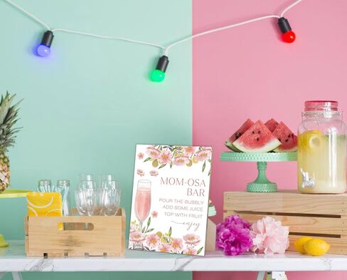 Blush Pink Momosa Bar Sign,Blush Pink Baby Shower Sign,for Baby Shower,Gender Reveal Party,Baby Shower Momosa Sign,Baby Shower Floral Decorations,Gender Reveal Tabletop Sign,Wood Signage With Stand,25 in Saudi Arabia
