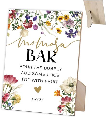 Blush Pink Momosa Bar Sign,Blush Pink Baby Shower Sign,for Baby Shower,Gender Reveal Party,Baby Shower Momosa Sign,Baby Shower Floral Decorations,Gender Reveal Tabletop Sign,Wood Signage With Stand,25 in Saudi Arabia