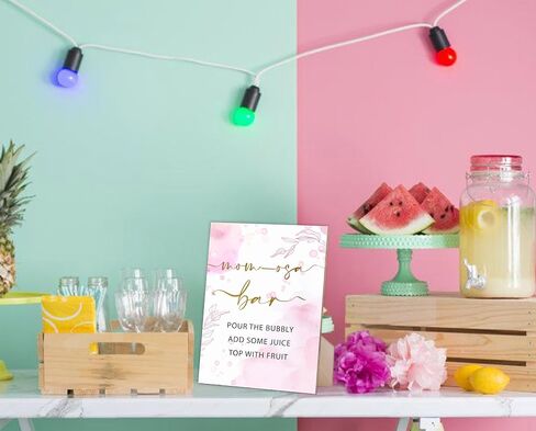 Blush Pink Momosa Bar Sign,Blush Pink Baby Shower Sign,for Baby Shower,Gender Reveal Party,Baby Shower Momosa Sign,Baby Shower Floral Decorations,Gender Reveal Tabletop Sign,Wood Signage With Stand,25 in Saudi Arabia
