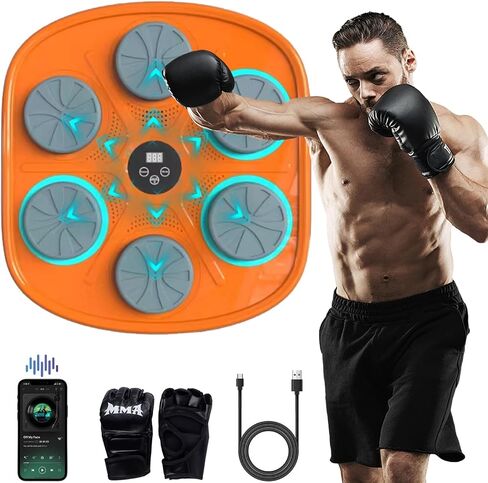 BOLUPO Music Boxing Machine with Boxing Gloves，Boxing Machine Wall Mounted Music，Bluetooth Boxing Music Workout Machine,Electronic Boxing Target Training Boxing Equipment for Training at Home. in Saudi Arabia