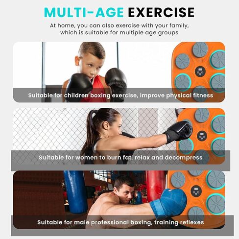 BOLUPO Music Boxing Machine with Boxing Gloves，Boxing Machine Wall Mounted Music，Bluetooth Boxing Music Workout Machine,Electronic Boxing Target Training Boxing Equipment for Training at Home. in Saudi Arabia