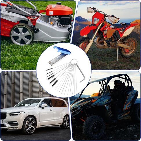 Lusofie Carburetor Carbon Dirt Jet Remove Cleaner2 Aluminum Boxes 20 Needles11 Nylon Brushes 2 Wrenches Torch Tip Carburetor Cleaning Kit Carb Cleaner for ATV Moped Welder Carb Spray Guns in Saudi Arabia