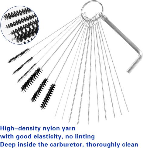 Lusofie Carburetor Carbon Dirt Jet Remove Cleaner2 Aluminum Boxes 20 Needles11 Nylon Brushes 2 Wrenches Torch Tip Carburetor Cleaning Kit Carb Cleaner for ATV Moped Welder Carb Spray Guns in Saudi Arabia