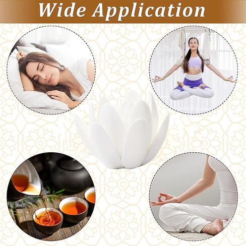 GORGECRAFT Ceramic White Lotus Incense Burner Flower Cone Incense Sticks Holder Handmade Porcelain Petals Style Coil Base Support Stand for Yoga Studio Living Room Home Fragrance Decoration in Saudi Arabia