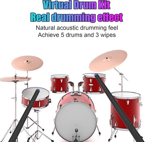 Air Drum Sticks Set,AR Somatosensory Drum Set Portable Adult Children to Practice Intelligent Electronic Virtual Air Strike Drum for Adults in Saudi Arabia