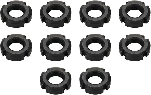 Xiaoyztan 10pcs Slotted Nuts High Hardness Carbon Steel 4-Slot Retaining Nuts Lock Nuts (M14x1.5) in Saudi Arabia