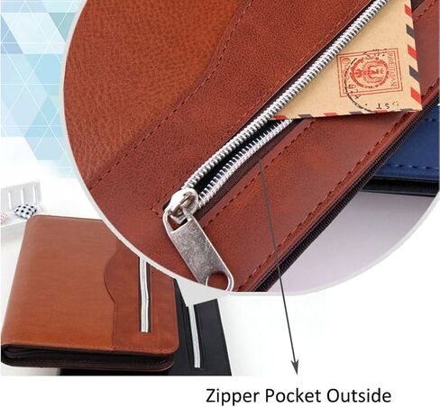 SAYEEC A5 Multifunctional Zippered Notebook Portable Travel Portfolio Inner Pocket Business 6Ring Binder Meeting Padfolio Folder Loose leaf Notepad with Calculator Pen Holder for Men&Women Gift in Kuwait