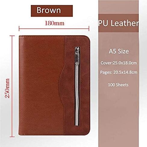 SAYEEC A5 Multifunctional Zippered Notebook Portable Travel Portfolio Inner Pocket Business 6Ring Binder Meeting Padfolio Folder Loose leaf Notepad with Calculator Pen Holder for Men&Women Gift in Kuwait