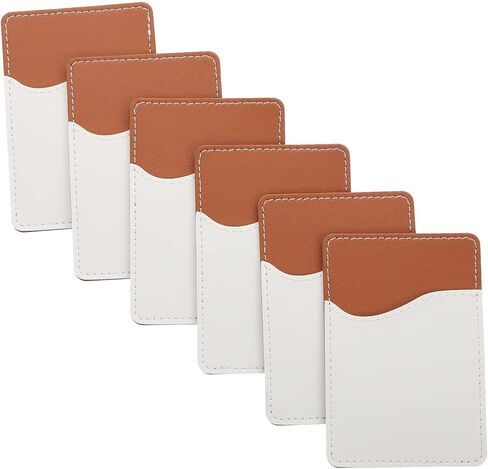 6 Sets of Sublimation Blank Phone Card Holder Leather Adhesive Back Pocket Phone Wallet ID Business Credit Card Phone Pouch in Saudi Arabia