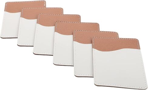6 Sets of Sublimation Blank Phone Card Holder Leather Adhesive Back Pocket Phone Wallet ID Business Credit Card Phone Pouch in Saudi Arabia