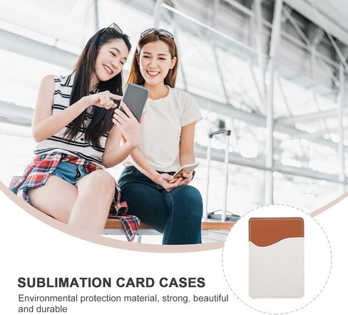 6 Sets of Sublimation Blank Phone Card Holder Leather Adhesive Back Pocket Phone Wallet ID Business Credit Card Phone Pouch in Saudi Arabia