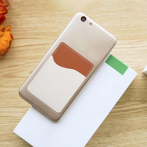6 Sets of Sublimation Blank Phone Card Holder Leather Adhesive Back Pocket Phone Wallet ID Business Credit Card Phone Pouch in Saudi Arabia
