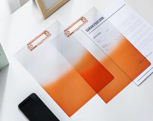 ألواح حفظ من الأكريليك ذات اللون المتدرج من JIARI بحجم حرف A4 مقاس 8.6 بوصة × 12.2 بوصة للفصول الدراسية والمكاتب ومكاتب الأطباء، عبوتين (برتقالي متدرج) in Kuwait