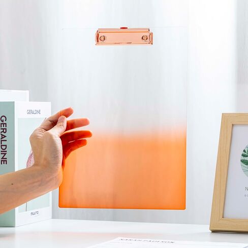 ألواح حفظ من الأكريليك ذات اللون المتدرج من JIARI بحجم حرف A4 مقاس 8.6 بوصة × 12.2 بوصة للفصول الدراسية والمكاتب ومكاتب الأطباء، عبوتين (برتقالي متدرج) in Kuwait