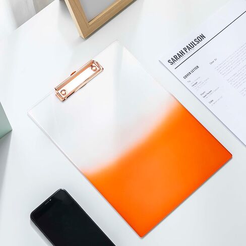 ألواح حفظ من الأكريليك ذات اللون المتدرج من JIARI بحجم حرف A4 مقاس 8.6 بوصة × 12.2 بوصة للفصول الدراسية والمكاتب ومكاتب الأطباء، عبوتين (برتقالي متدرج) in Kuwait