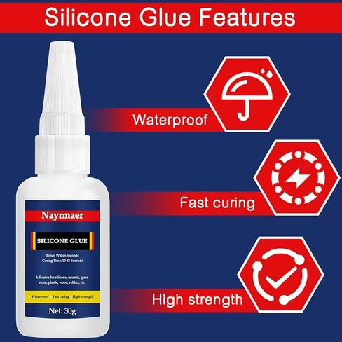 Silicone Glue, 30g Glue for Silicone, Instant Glue for Silicone to Silicone, Super Glue Clear for Silicone, Liquid Silicone, TPE, CAR, TPU, TPR in Kuwait