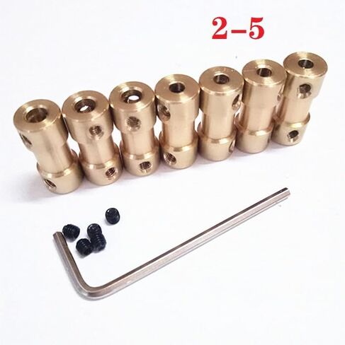 BOXONLY D9mm x L20mm Brass Shaft Rigid Coupler Connector Motor Adapter Couplers,Rigid Coupling, 2.3mm to 4mm in Saudi Arabia