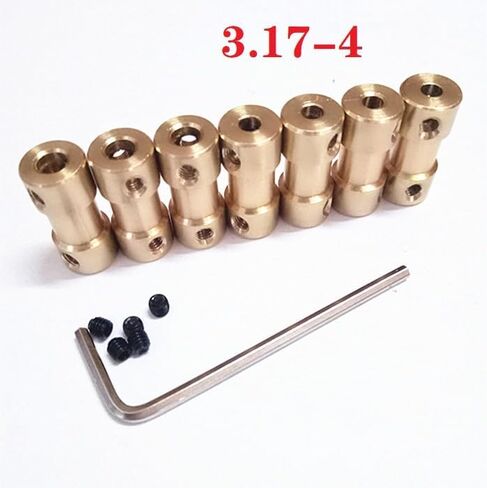 BOXONLY D9mm x L20mm Brass Shaft Rigid Coupler Connector Motor Adapter Couplers,Rigid Coupling, 2.3mm to 4mm in Saudi Arabia