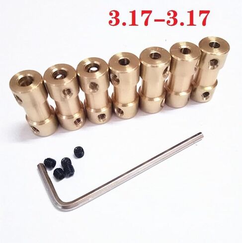 BOXONLY D9mm x L20mm Brass Shaft Rigid Coupler Connector Motor Adapter Couplers,Rigid Coupling, 2.3mm to 4mm in Saudi Arabia