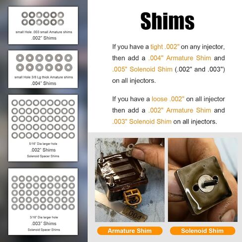Injector Tune Up Shim Kit for 1994-2003 Ford 7.3L Powerstroke, International T444E / DT466e / 1530E. (134PCS) in Saudi Arabia