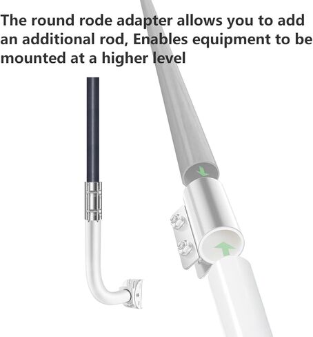 طقم حامل جسر لاسلكي عالمي قوي قابل للتعديل، مجموعة أعمدة تثبيت هوائي طبق الأقمار الصناعية Starlink V2 / محطات الطقس، سهلة التركيب ويمكن إضافة أعمدة أطول مع المحولات in Kuwait