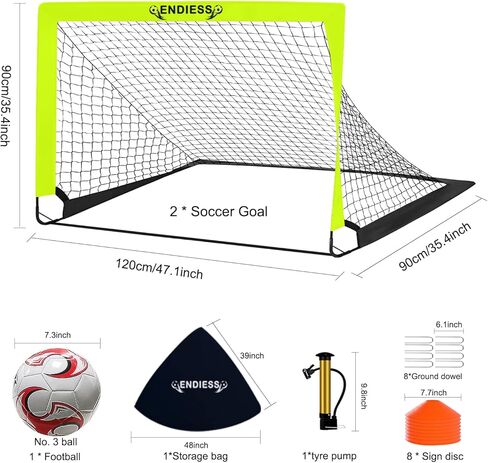 أهداف كرة القدم الرياضية للأطفال، مجموعة شبكة أهداف كرة القدم القابلة للطي، شبكة محمولة لممارسة كرة القدم - مثالية لألعاب الفناء الخلفي. in Kuwait