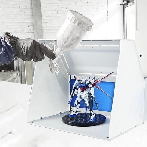 HUBEST البخاخة رذاذ بندقية الطلاء كشك عدة، كشك الطلاء مع مروحة قوية، مرشح طبقة 2، 7.5 "طاولات بدوره لنموذج اللوحة الحرفية هواية DIY مسمار نموذج أجزاء in Kuwait