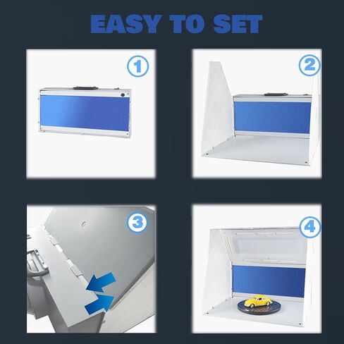 HUBEST البخاخة رذاذ بندقية الطلاء كشك عدة، كشك الطلاء مع مروحة قوية، مرشح طبقة 2، 7.5 "طاولات بدوره لنموذج اللوحة الحرفية هواية DIY مسمار نموذج أجزاء in Kuwait