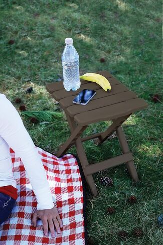 Camco Small Quick-Folding Adirondack Table, Plastic, Mocha in Saudi Arabia