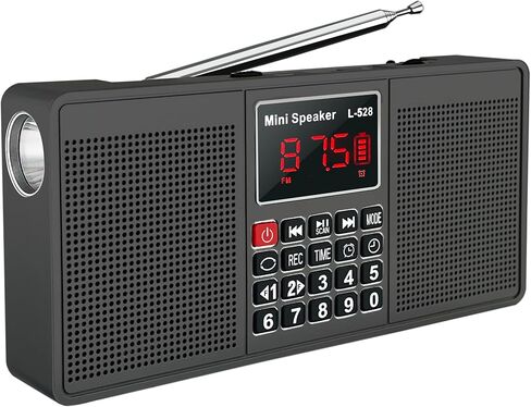 Leting Portable Radio with Bluetooth Speakers,Radios Porable AM FM Radio with 2 * 3W Stereo Speakers,Rechargeable Battery Operated Portabe Radio,Alarm Clock&Flashlight,Tape C& AM FM Radio (Gray) in Saudi Arabia