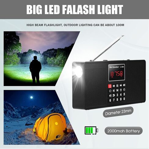 Leting Portable Radio with Bluetooth Speakers,Radios Porable AM FM Radio with 2 * 3W Stereo Speakers,Rechargeable Battery Operated Portabe Radio,Alarm Clock&Flashlight,Tape C& AM FM Radio (Gray) in Saudi Arabia