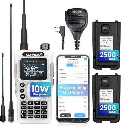 (4th Generation) TIDRADIO TD-H8 10Watt Ham Radio,APP Programming,Spectrum Analysis,SMS Message Text,Online Firmware Update,Version Switch,Multi-Band AM/FM/NOAA Weather Receiver Handheld Two Way Radio in Saudi Arabia
