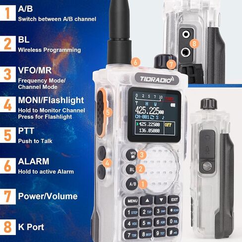 (4th Generation) TIDRADIO TD-H8 10Watt Ham Radio,APP Programming,Spectrum Analysis,SMS Message Text,Online Firmware Update,Version Switch,Multi-Band AM/FM/NOAA Weather Receiver Handheld Two Way Radio in Saudi Arabia