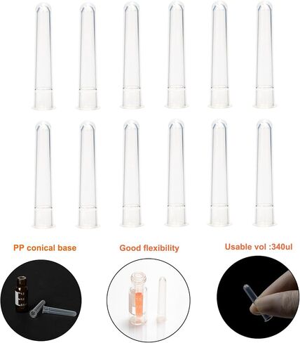 PEKYBIO 350ul قاعدة مخروطية مايكرو HPLC GC فيال PP إدراج لقارورة عينة تلقائية 2 مل، بولي بروبيلين، 6 * 29 مم، عبوة من 100 in Saudi Arabia