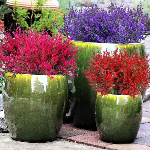 Orindnely Artificial Lavender Flowers10 Bundles UV Resistant Plastic Shrubs for Indoor/Outdoor Hanging Flowerpot and Windows Decorations Garden Decor（Purple） in Saudi Arabia