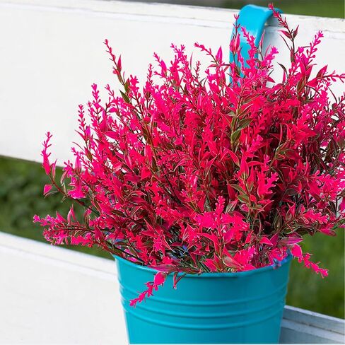 Orindnely Artificial Lavender Flowers10 Bundles UV Resistant Plastic Shrubs for Indoor/Outdoor Hanging Flowerpot and Windows Decorations Garden Decor（Purple） in Saudi Arabia